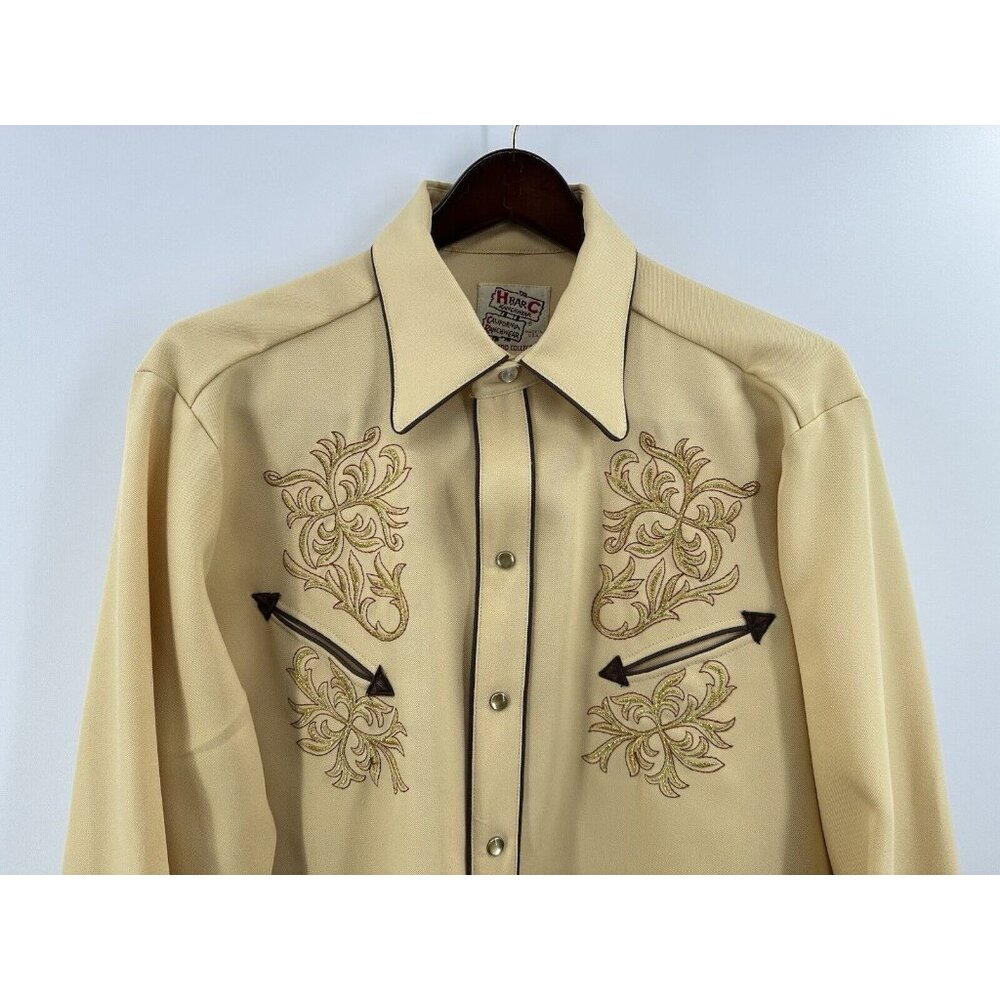 H Bar C Ranchwear Vintage Western Pearl Button Shirt Size 16.5 Mens - Picture 3 of 16